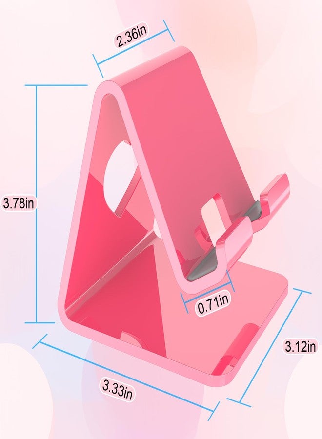 Crpich Acrylic Cell Phone Stand, Portable Phone Holder, Pink Phone Stand for Desk, Compatible with Phone16 15 14 13 12 Pro Max Mini 11 SE, Switch, Android Smartphone, Pad, Tablet, Desk Accessories - Image 3
